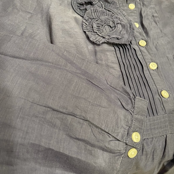 Banana Republic grey silk blend blouse xs - Picture 7 of 9